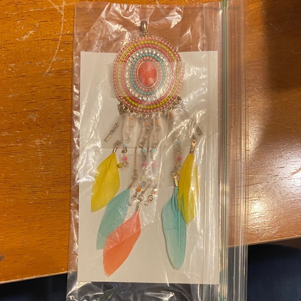 Colorful Beaded Dreamcatcher Pendant